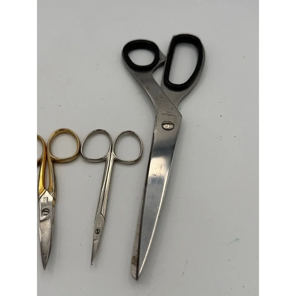 Vintage Scissors Lot Wiss Germany Sewing Embroidery Tailor Shears Craft Mixed 4